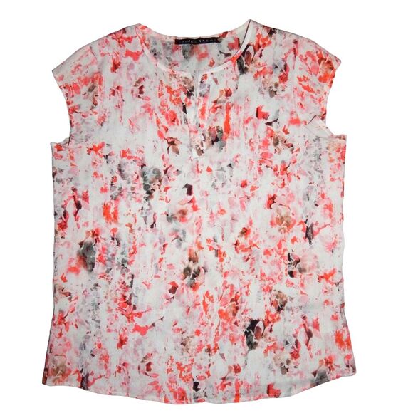 IVANKA TRUMP women's small abstract watercolor 100% polyester sleeveless blouse - Picture 1 of 6